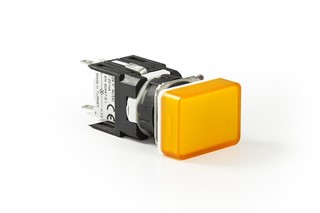 D Serisi Plastik LED'li 12-30V AC/DC Dikdörtgen Sarı 16 mm Sinyal